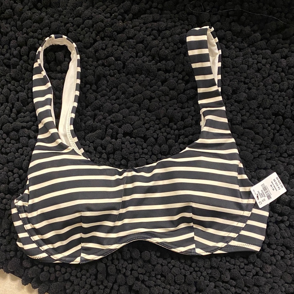 Victoria’s Secret PINK black and white stripe bikini top